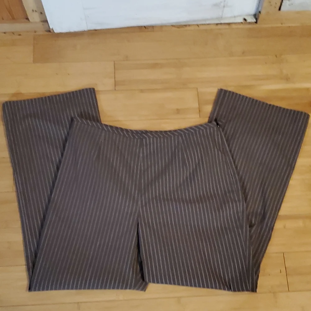 Talbots Pant Suit Tweed Pinstriped Blazer Flat front pants Size 12 Womans - Picture 8 of 8